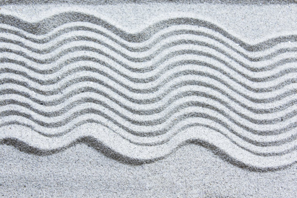 禅园沙中的禅纹图片下载