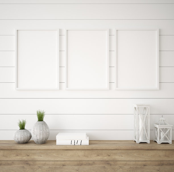 农舍客厅内部的模型框架图片下载