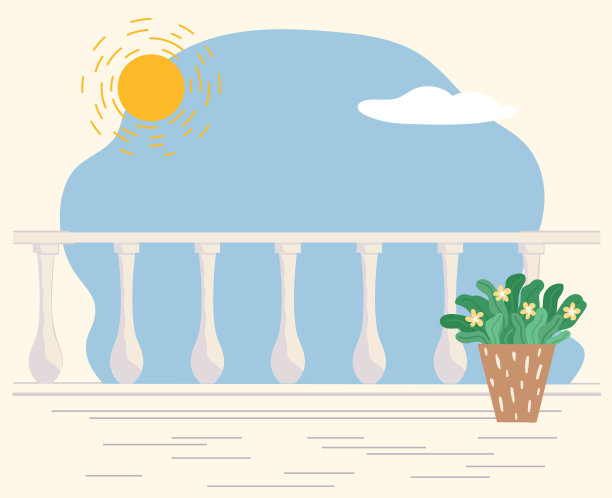 晴天晴天的阳台或露台图片下载