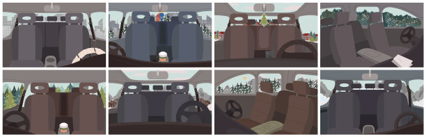 汽车内饰设计车辆与布景图片下载