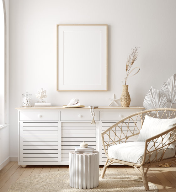 模型框架在舒适的海岸风格的家庭内部图片下载