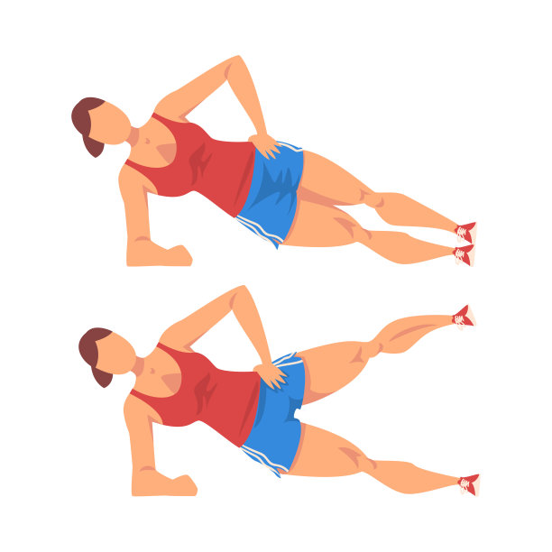女人做两步腿上升运动，女孩做运动紧实她的身体，臀部锻炼矢量插图在白色的背景图片下载