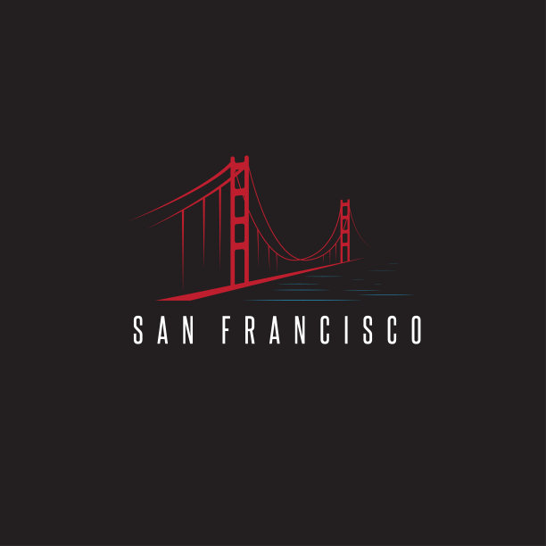 旧金山金门大桥矢量设计模板插图图片下载