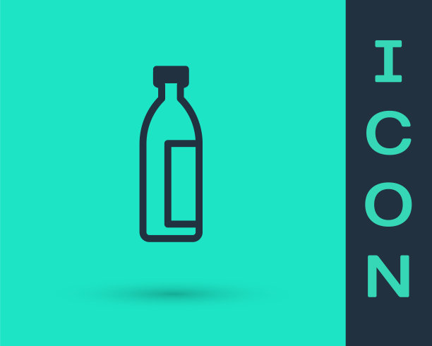 黑色线霜或乳液化妆品管图标孤立在绿色背景。男士身体护理产品。矢量图图片下载