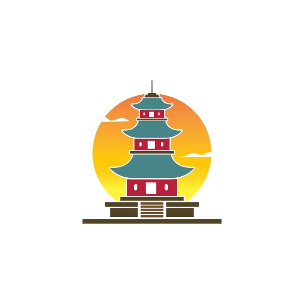 宝塔建筑图标矢量插图图片下载