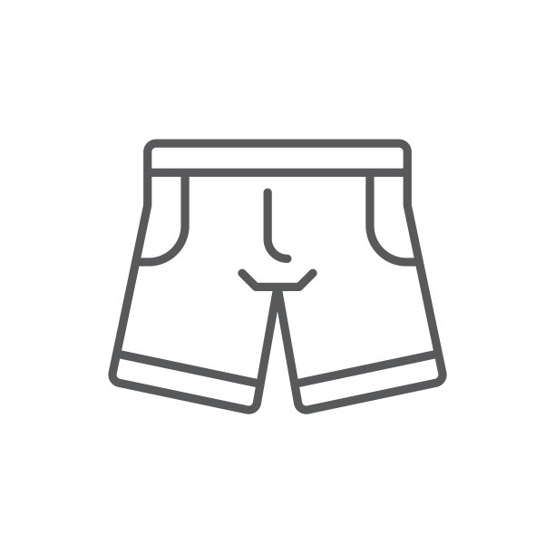 旅行短裤矢量图标符号旅行服装孤立在白色的背景图片下载