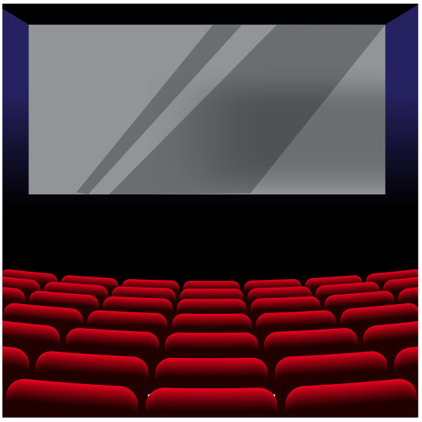 矢量插图在电影与屏幕和椅子。图片下载