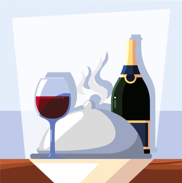 桌上有酒瓶和玻璃杯图片下载