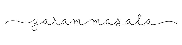GARAM MASALA黑色单线书法横幅图片下载