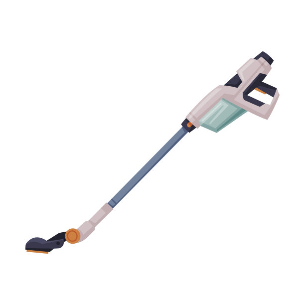 手持式吸尘器，家用电器平面风格矢量插图上的白色背景图片下载