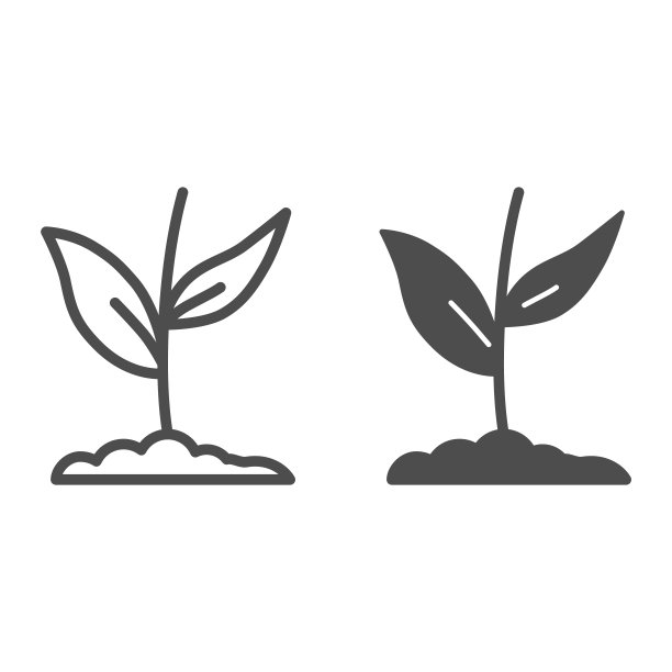 生长中的植物图标，自然概念图片下载
