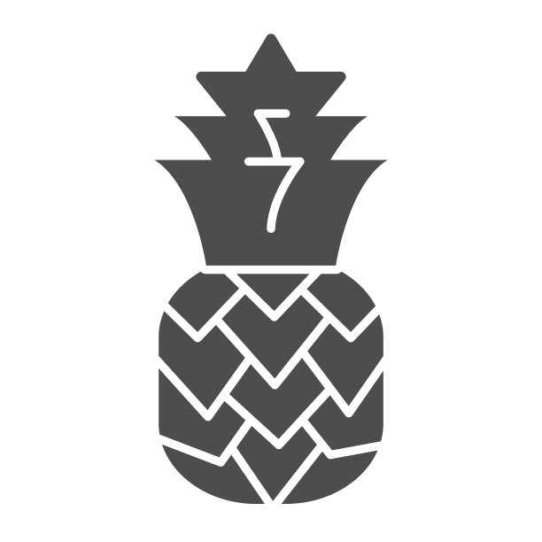 菠萝固体图标，夏季概念，热带水果标志在白色的背景，在移动概念和网页设计的象形风格安纳斯图标。矢量图形。图片下载