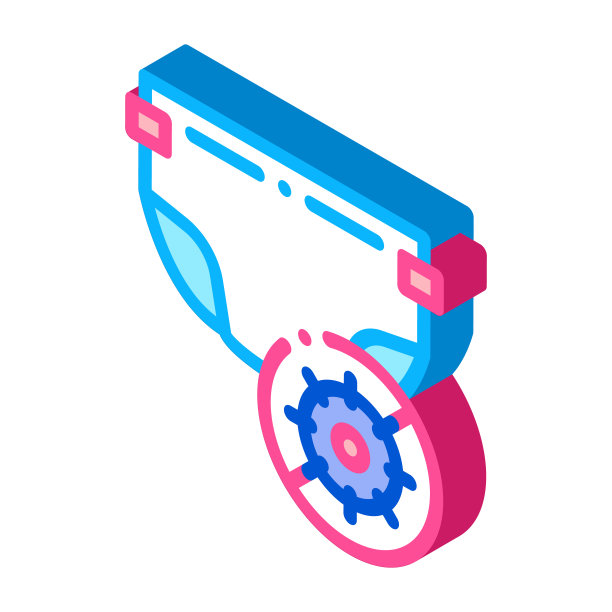 微生物尿布等距图标矢量插图图片下载