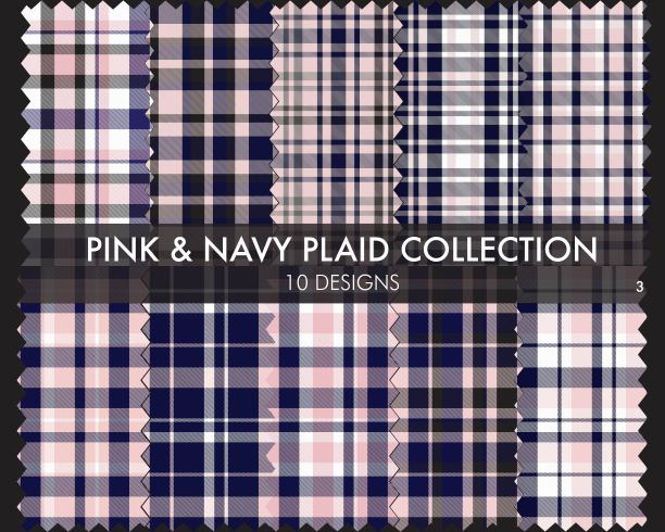 粉色海军蓝格子格子无缝图案系列图片下载