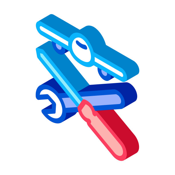 平面仪器等角图标矢量插图图片下载