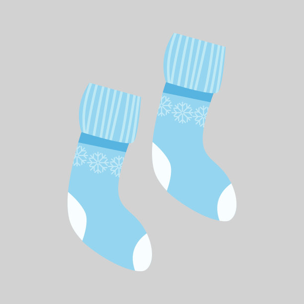 蓝色袜子插图图片下载