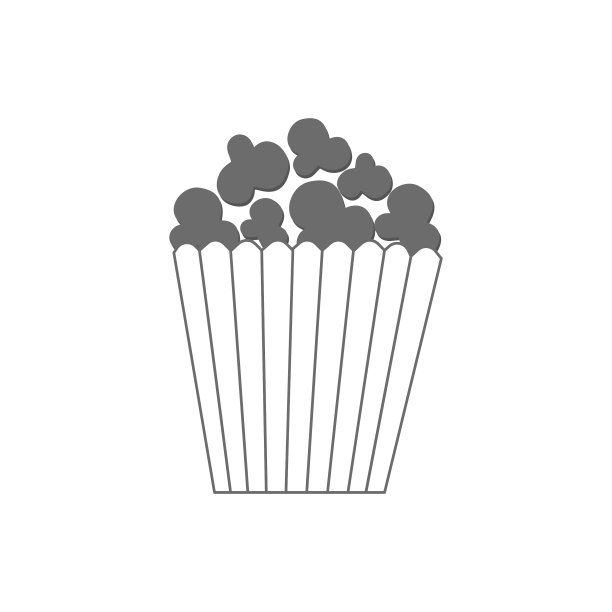 爆米花盒图标上的白色背景。图片下载