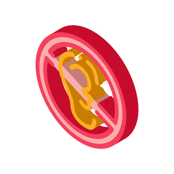 没有听觉等距图标矢量插图图片下载