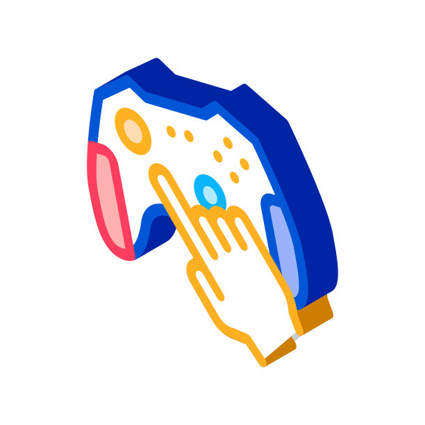 游戏操纵杆2.5D图标矢量素材图片下载