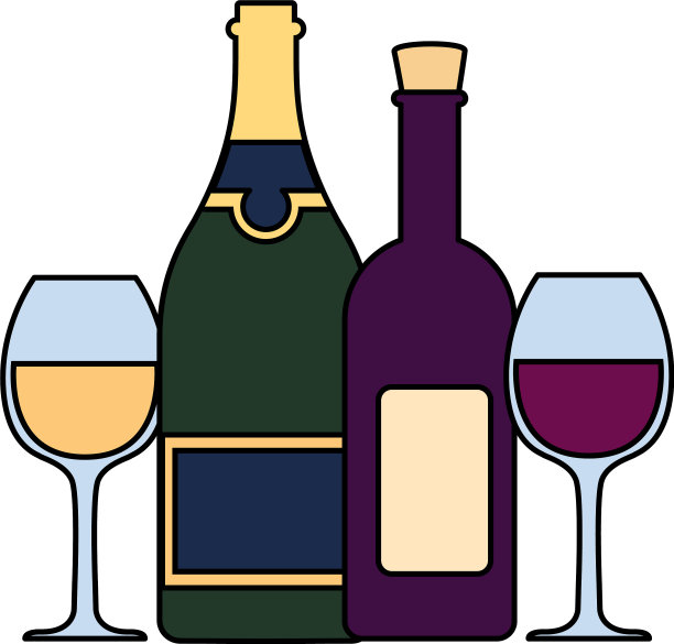 将酒瓶和酒杯放在白酒上图片下载