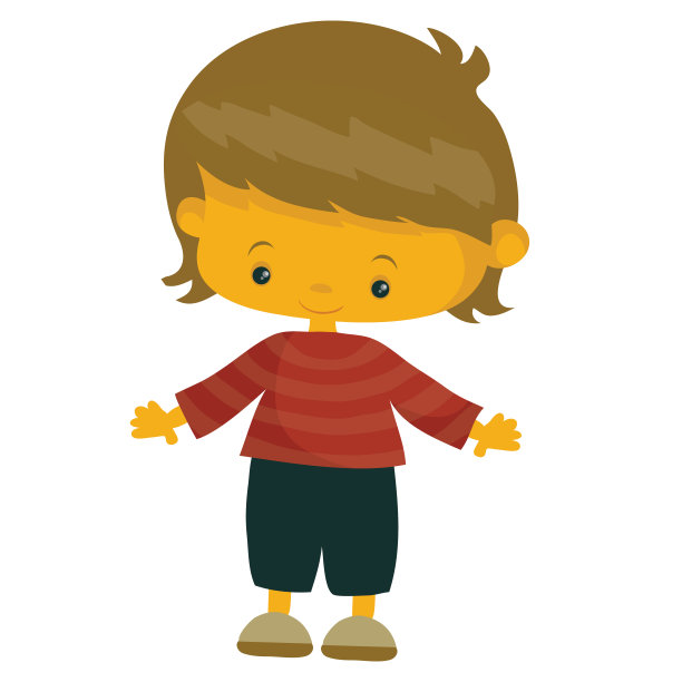 卡通风格的可爱男孩，白色背景上的孤立对象，矢量插图，图片下载