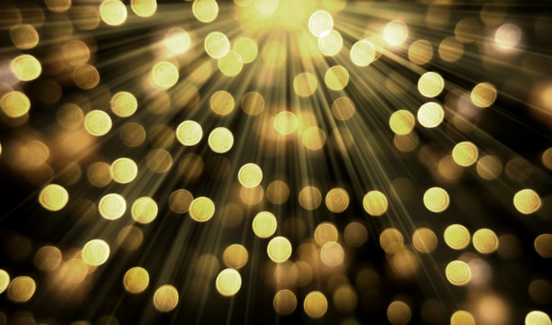 金色的散景和光线背景图片下载