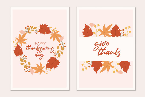 感恩节卡片模板快乐。秋季卡设计。图片下载
