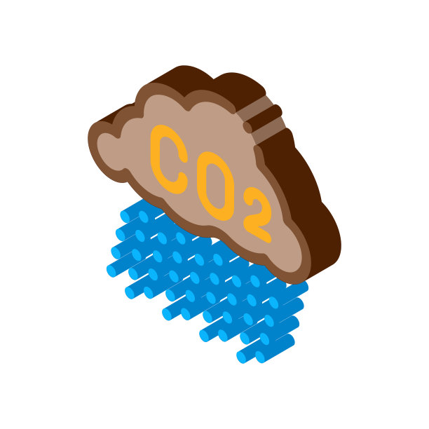 酸雨等距图标矢量插图图片下载