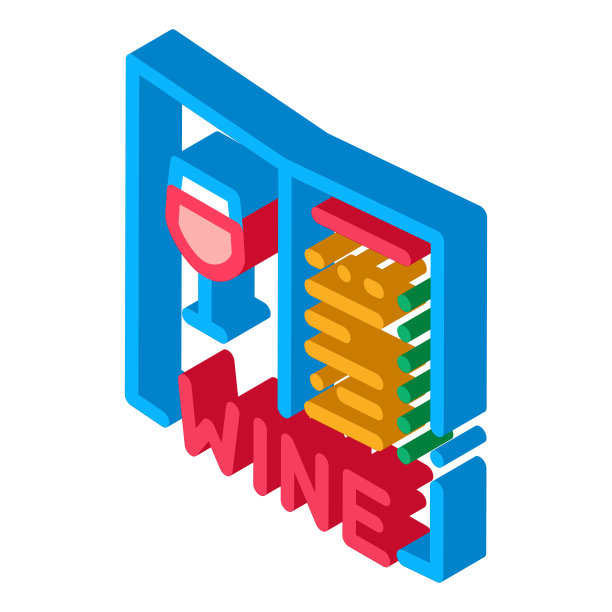 葡萄酒地图等距图标矢量插图图片下载