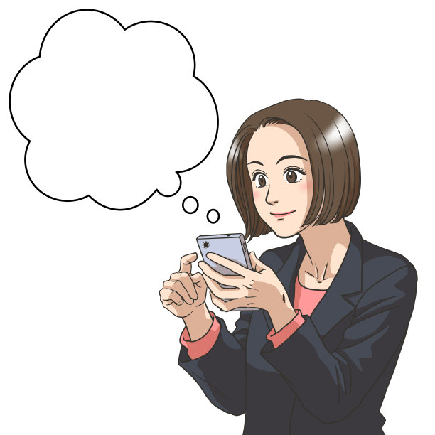 一个手里拿着智能手机的年轻女商人图片下载