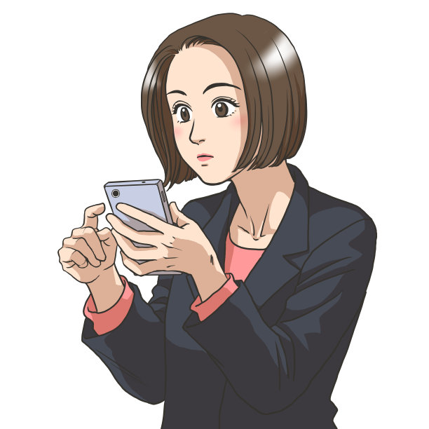 一个手里拿着智能手机的年轻女商人图片下载