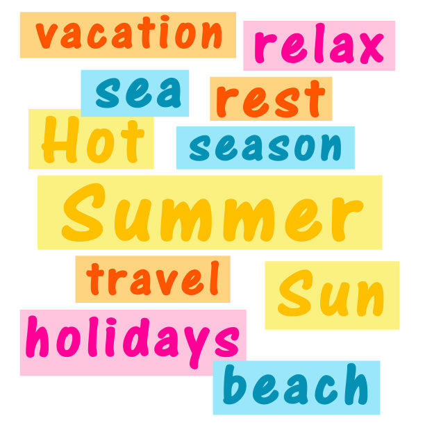 夏天词标记。我喜欢夏季设计。图片下载