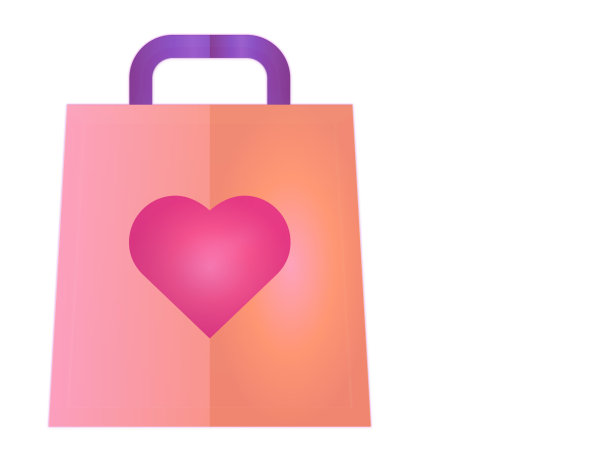 白色背景上有蓝色手柄的彩色手提袋。图片下载