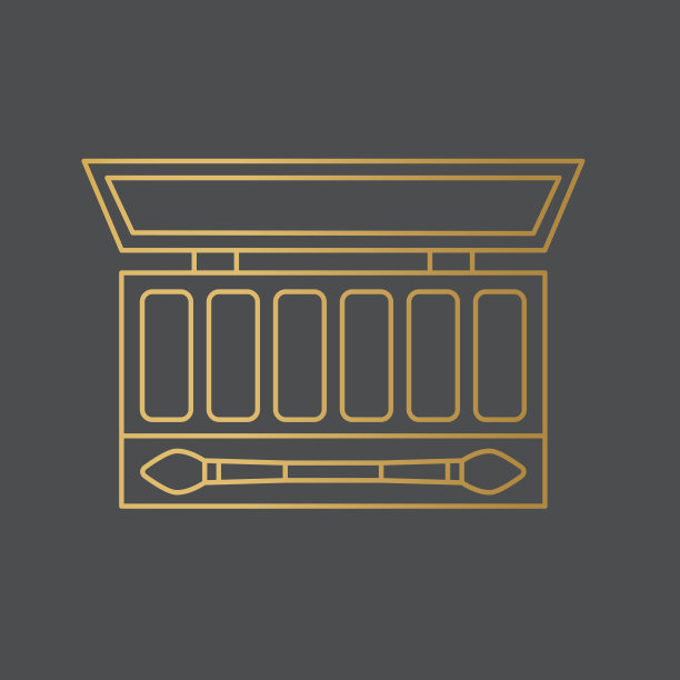 金色眼影调色板图标图片下载