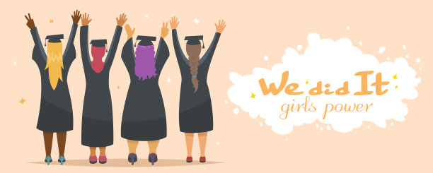 毕业祝贺矢量插图图片下载