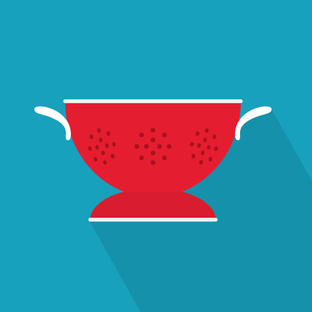 红色厨房滤锅图标图片下载