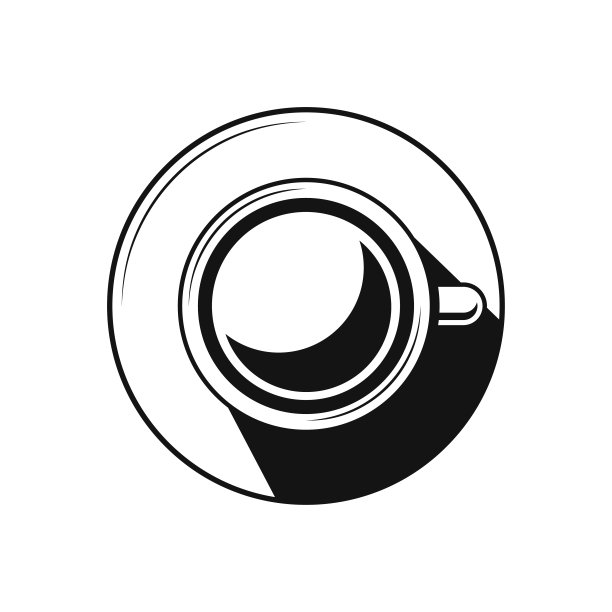 咖啡杯或茶杯图标扁平设计黑色图标，白色背景图片下载