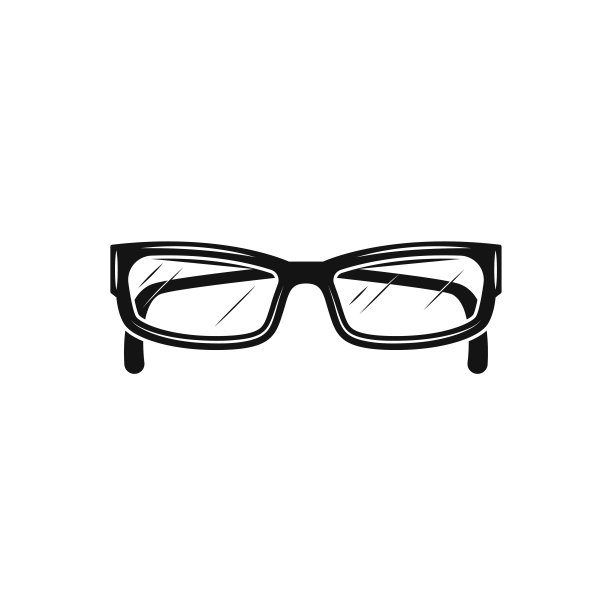 阅读眼镜黑色平面设计图标孤立在白色背景图片下载