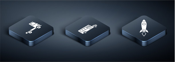 设置等距输送货车运载火箭图片下载