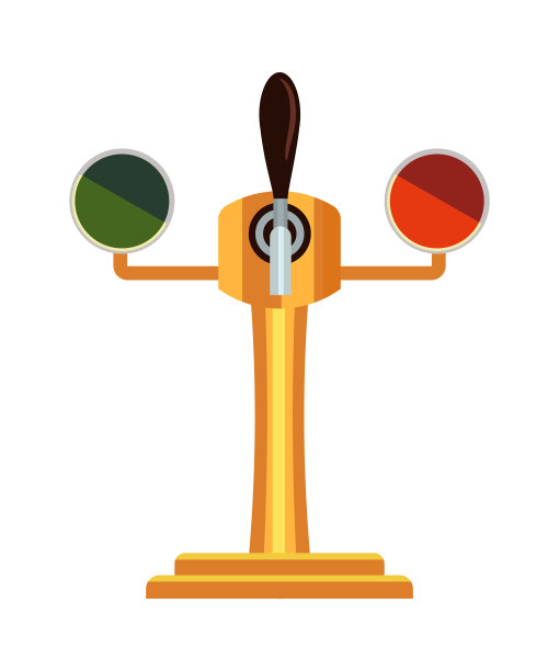 啤酒龙头，酒吧龙头平面矢量插图图片下载