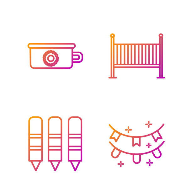 用彩旗和蜡笔画出的狂欢节花环图片下载