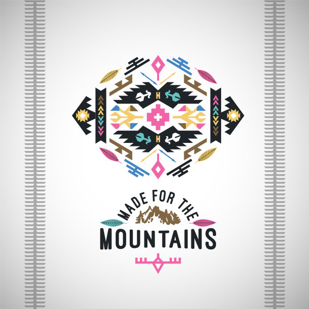 向量色彩丰富的装饰元素对本土民族风格图片下载