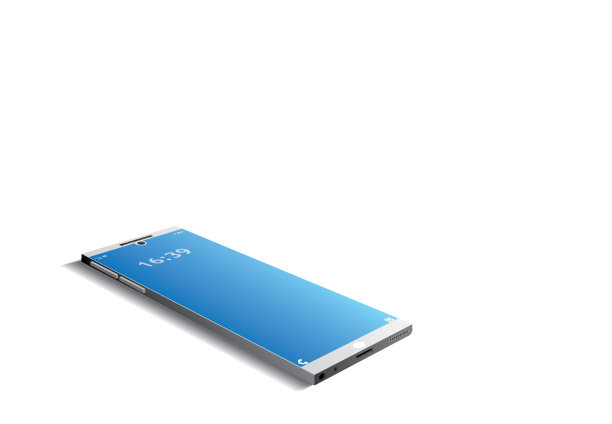 现代移动与白色背景向量图片下载