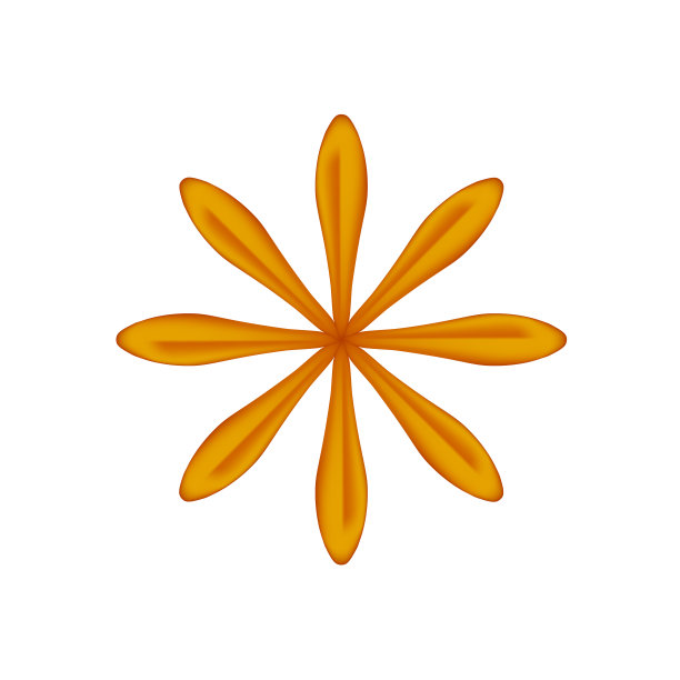 单花铜花华丽孤立在白色背景上，豪华花瓣铜花简单，铜花物体金属雕塑，豪华铜花插图，剪贴艺术花豪华图片下载