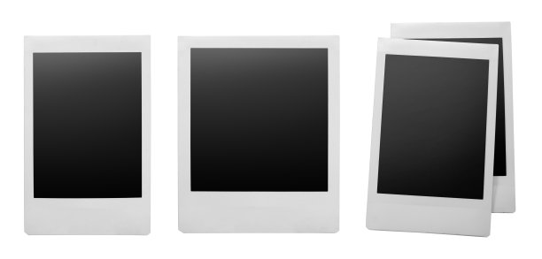 即时相框与剪辑路径隔离在白色背景。图片下载