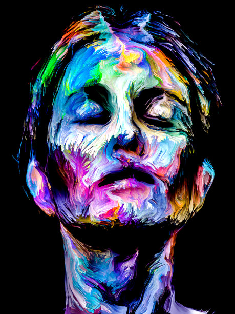 颜色画肖像图片下载