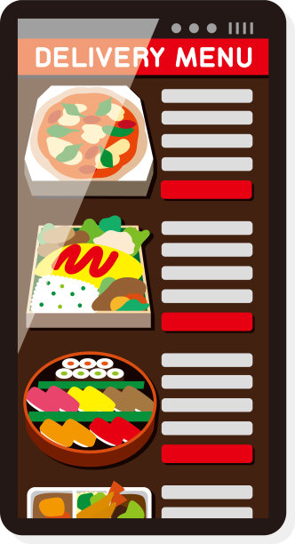 送货菜单显示在智能手机上图片下载
