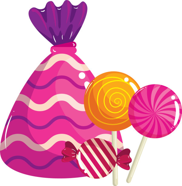 设置美味的糖果孤立的图标图片下载