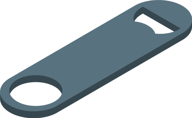 黑色开瓶器图标等距风格图片下载