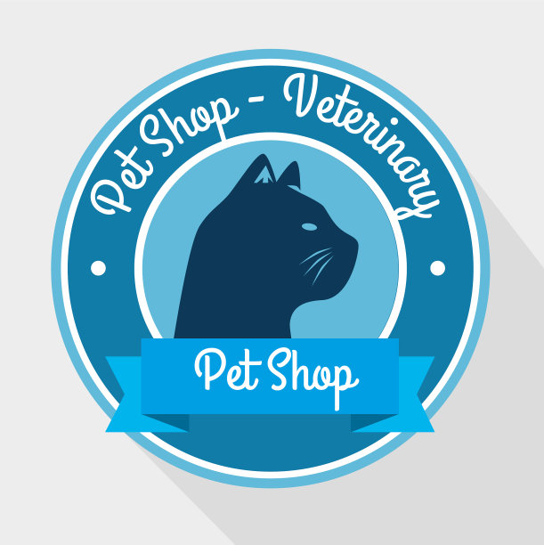 海豹宠物店兽医与猫剪影图片下载